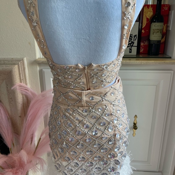 ASOS Luxe 2 Piece Dress Gem Grid embellished Size 6 - Picture 5 of 5